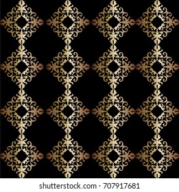 geometric seamless abstract floral pattern, imitating the color of gold, For art design 