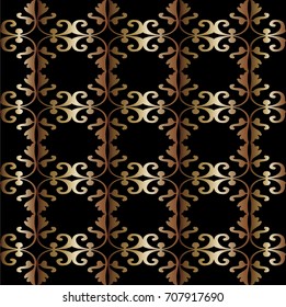 geometric seamless abstract floral pattern, imitating the color of gold, For art design 