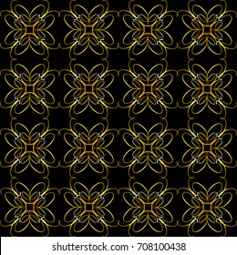 geometric seamless abstract floral pattern, imitating the color of gold, For art design 
