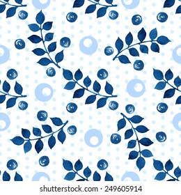 Geometric seamless abstract pattern. Denim circles on a white background. Drawn with colored pencils.