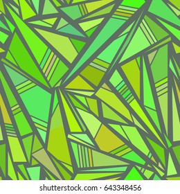 Geometric seamless, abstract pattern green mountains, vector illustration.