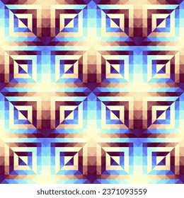 Geometric seamless abstract pattern in low poly style. Small squares regular pattern. Seamless gradient
