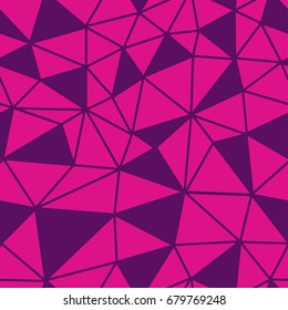 Geometric seamless abstract pink pattern, triangles or stained-glass window. Can be used as wallpaper, background or texture.