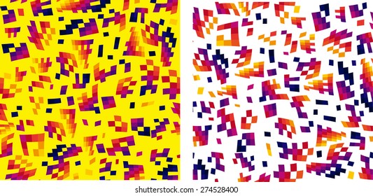 geometric seamless with abstract squares on a white and yellow