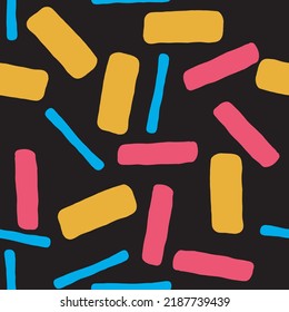 Geometric seamless abstract vector pattern with repeating rectangles and squares. Colourful composition style design for print, backdrop, background, textile, fabric products, wrapping and wall paper.