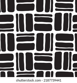 Geometric seamless abstract vector pattern with repeating rectangles and squares. Colourful composition style design for print, backdrop, background, textile, fabric products, wrapping and wall paper.