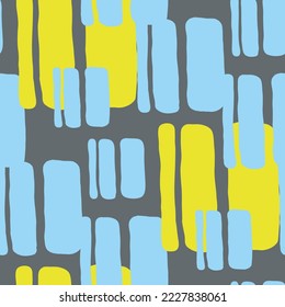 Geometric seamless abstract vector pattern with repeating rectangles and squares. Colourful composition style design for print, backdrop, background, textile, fabric products, wrapping and wall paper.