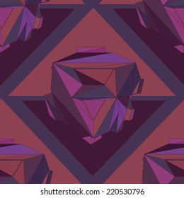 Geometric seamless background. Abstract 3D polygonal pattern.