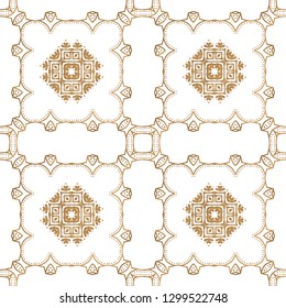 Geometric seamless background of abstract flowers. Triangle pattern, repeating floral print. Botanic texture for web page background, fabric, wallpaper, scrapbook, clothing, cover, and more.