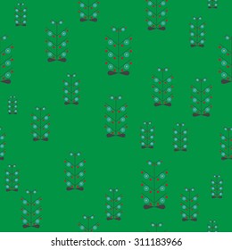  Geometric Seamless Background with Abstract Trees. Ideal for Web Usage, Textile and Paper Printing 