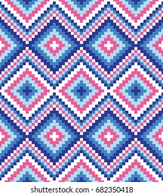 Geometric seamless background in aztec style. Vector illustration.