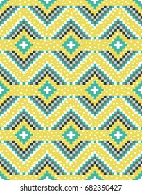 Geometric seamless background in aztec style. Vector illustration.