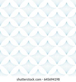 Geometric seamless background. Blue and white rhombus