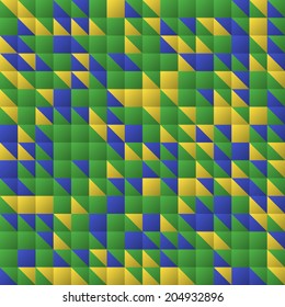 Geometric Seamless Background in Brazil Flag Concept. Vector Illustration