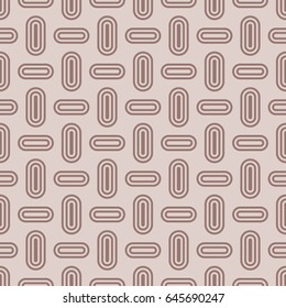 Geometric seamless background. Brown wallpaper with oval elements