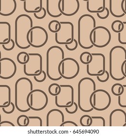 Geometric seamless background. Brown wallpaper