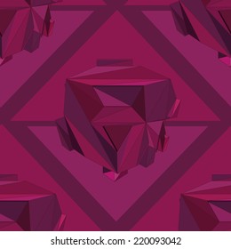 Geometric seamless background. Crystal Abstract 3D polygonal pattern.