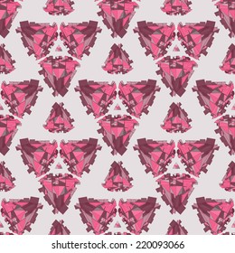 Geometric seamless background. Crystal Abstract 3D polygonal pattern.