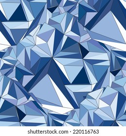 Geometric seamless background. Crystal Abstract 3D polygonal pattern.