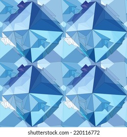 Geometric seamless background. Crystal Abstract 3D polygonal pattern.