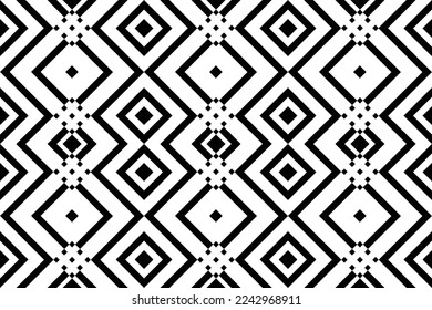 Geometric seamless background. Dark elements on white background for wallpapers, textile and fabrics. Vector illustration. Memphis pattern of geometric shapes for tissue and postcards. 