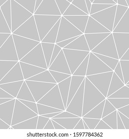 Geometric seamless background. Gray and white backdrop with triangle pattern. Vector illustration