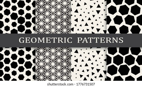 geometric seamless background halftone pattern set