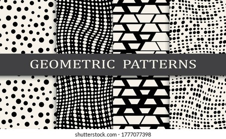 geometric seamless background halftone pattern set