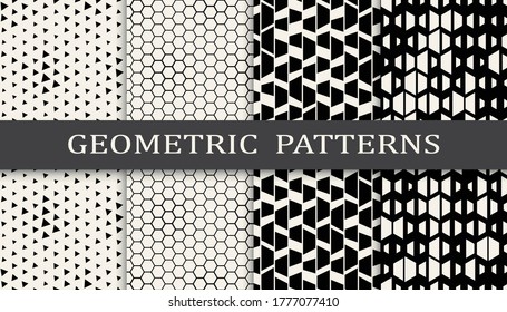 geometric seamless background halftone pattern set