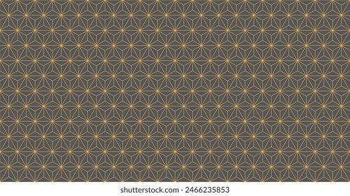 Geometrischer nahtloser Hintergrund, Sechsecke, Dreiecke, Sterne, Fliesen, Textilien, Pfeile. Braun oder Gold in Farbe mit grauem Hintergrund. Vektorgrafik