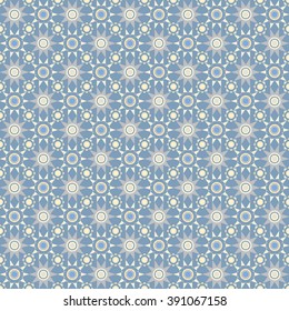 Geometric seamless background pattern of stars and circles, background in retro style, vector.