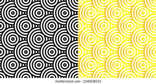 geometric seamless background with a pattern of waves, circles