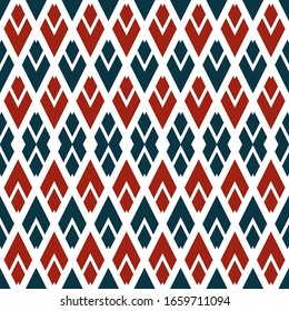 Geometric Seamless background with red and blue diamonds