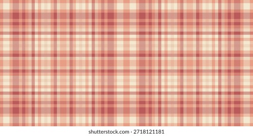Vector de fondo geométrico sin costuras, Pequeño cuadros de tartán a cuadros. Textura de tela textil de patrón amable en paleta de colores claros y naranjas.