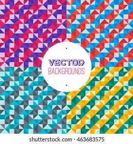 Geometric seamless backgrounds. Abstract pattern for your modern design. Seamless colored backdrop. Multicolor.