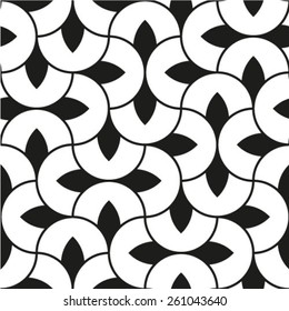 Geometric seamless black and white background