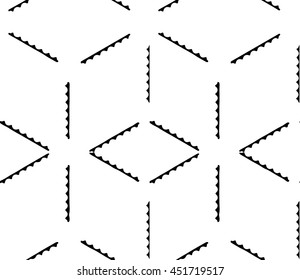 Geometric seamless black and white vector pattern. Abstract background.