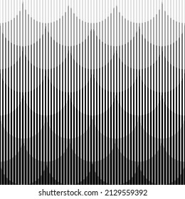 Geometric seamless border. Gradient pattern. Halftone linear texture. Abstract line gradation for design prints. Modern intricate lattice. Black simple patern on white background. Vector illustration