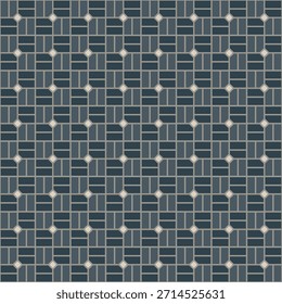 Geometric Seamless Brick Pattern with Diamond Accent in Neutral Color Palette