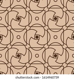 Geometric seamless brown beige pattern. Wallpaper print. Vector illustration