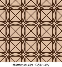 Geometric seamless brown beige pattern. Wallpaper print. Vector illustration