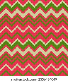 Geometric seamless checkered pattern. Herringbone pattern. Watermelon palette. 