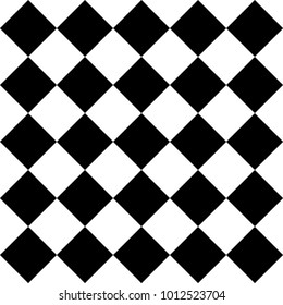 Geometric Seamless Chess Pattern With Squares, Memphis group style black and white background