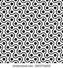 Geometric Seamless Circular Line Pattern Abstract Backdrop Illustration for Textile Design