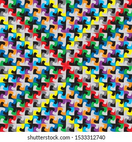Geometric seamless color graphical technical pattern