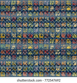 Geometric seamless color pattern in retro style, vector illustration