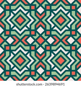 Geometric Seamless Colorful Diamond Shape Repeat Pattern Design Texture