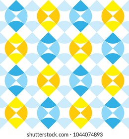 Geometric, seamless, colorful pattern. Blue and yellow texture.