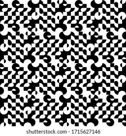  Patrón decorativo geométrico sin fisuras. Mancha decorativa.Patrón abstracto geométrico. Ornamento geométrico abstracto en blanco y negro
