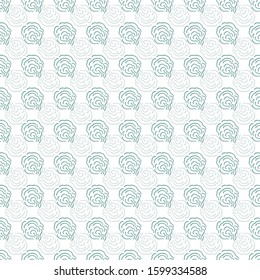 Geometric seamless doodle hand drawn twirl pattern with hand painted irregular blue line art cloud structure in wavy movement. Graphic, modern design, scrapbooking, stationary, fashion , packaging.